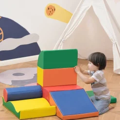 HOMCOM Kinder Softbausteine 7-tlg. B/H/L: ca. 40x60x11 cm