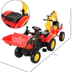 HOMCOM Kinder-Tretbagger B/H/L: ca. 42x59x179 cm