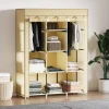 HOMCOM Kleiderschrank beige Edelstahl B/H/L: ca. 43x125x162,5 cm