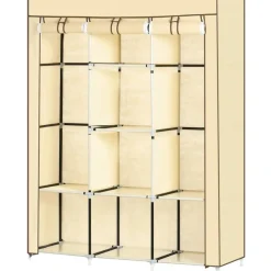 HOMCOM Kleiderschrank beige Edelstahl B/H/L: ca. 43x125x162,5 cm