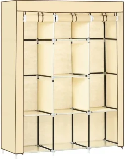 HOMCOM Kleiderschrank beige Edelstahl B/H/L: ca. 43x125x162,5 cm