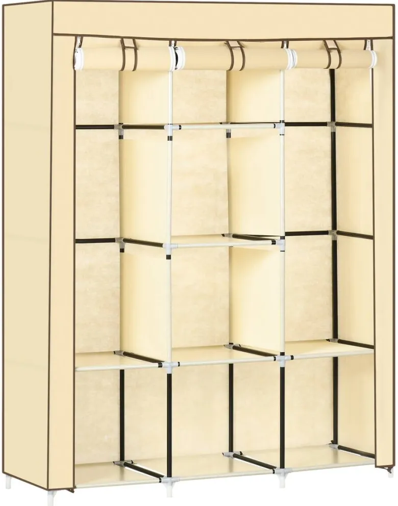 HOMCOM Kleiderschrank beige Edelstahl B/H/L: ca. 43x125x162,5 cm