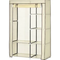 HOMCOM Kleiderschrank cremeweiß Polypropylen B/H/L: ca. 43x103x162,5 cm