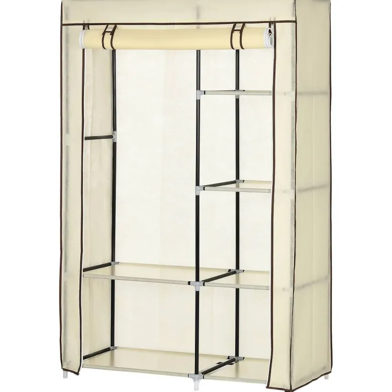 HOMCOM Kleiderschrank cremeweiß Polypropylen B/H/L: ca. 43x103x162,5 cm