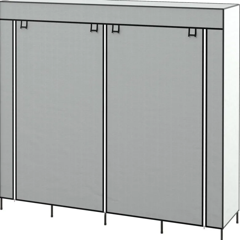 HOMCOM Kleiderschrank dunkelgrau Polypropylen B/H/L: ca. 42,5x166x169,5 cm