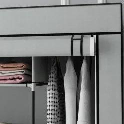 HOMCOM Kleiderschrank dunkelgrau Polypropylen B/H/L: ca. 42,5x166x169,5 cm