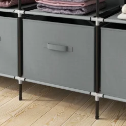 HOMCOM Kleiderschrank dunkelgrau Polypropylen B/H/L: ca. 42,5x166x169,5 cm