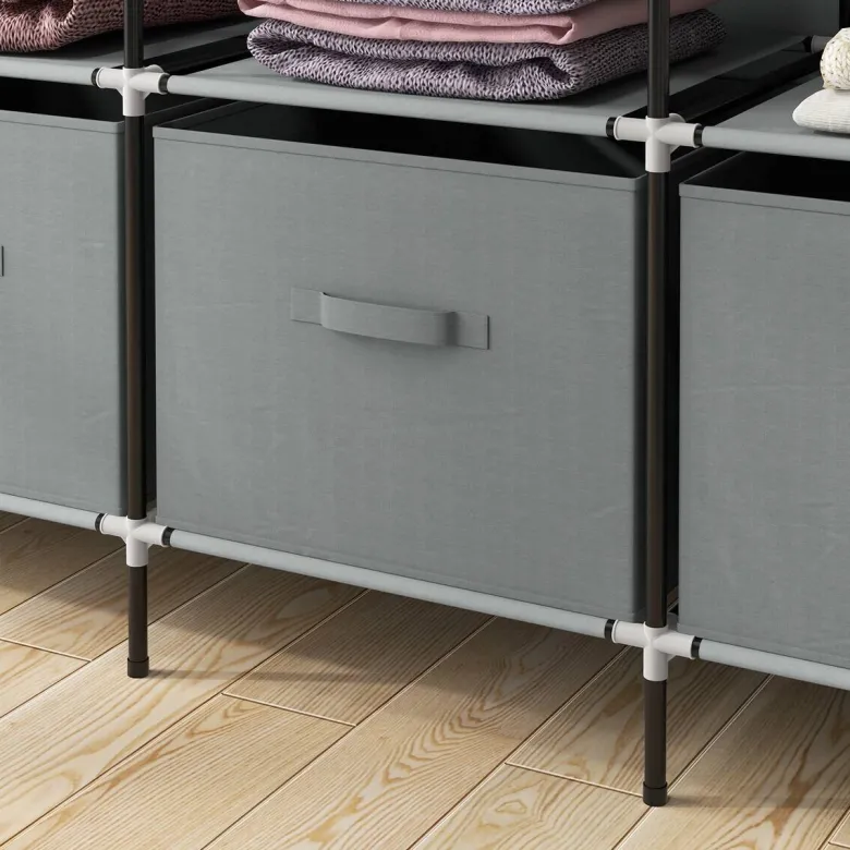 HOMCOM Kleiderschrank dunkelgrau Polypropylen B/H/L: ca. 42,5x166x169,5 cm