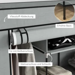 HOMCOM Kleiderschrank dunkelgrau Polypropylen B/H/L: ca. 42,5x166x169,5 cm
