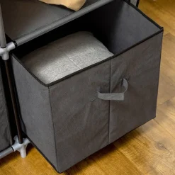 HOMCOM Kleiderschrank dunkelgrau Polypropylen B/H/L: ca. 43x125x162,5 cm