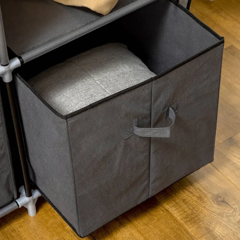 HOMCOM Kleiderschrank dunkelgrau Polypropylen B/H/L: ca. 43x125x162,5 cm