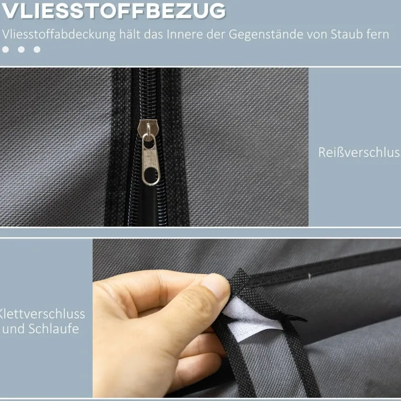 HOMCOM Kleiderschrank dunkelgrau Polypropylen B/H/L: ca. 43x125x162,5 cm