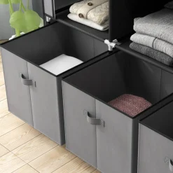 HOMCOM Kleiderschrank dunkelgrau Polypropylen B/H/L: ca. 43x125x162,5 cm