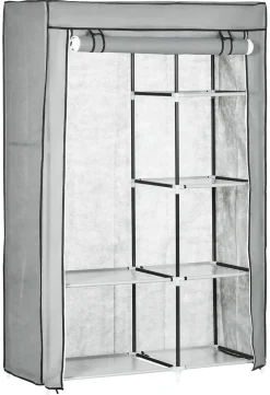 HOMCOM Kleiderschrank grau Polypropylen B/H/L: ca. 43x103x162,5 cm