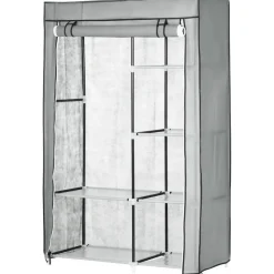 HOMCOM Kleiderschrank grau Polypropylen B/H/L: ca. 43x103x162,5 cm
