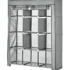 HOMCOM Kleiderschrank hellgrau Edelstahl B/H/L: ca. 43x125x162,5 cm