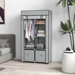 HOMCOM Kleiderschrank hellgrau Polypropylen B/H/L: ca. 42,5x83x162,5 cm