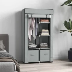 HOMCOM Kleiderschrank hellgrau Polypropylen B/H/L: ca. 42,5x83x162,5 cm
