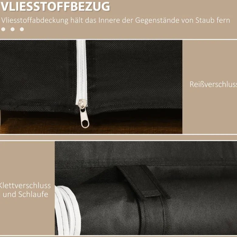 HOMCOM Kleiderschrank schwarz Edelstahl B/H/L: ca. 43x150x162,5 cm
