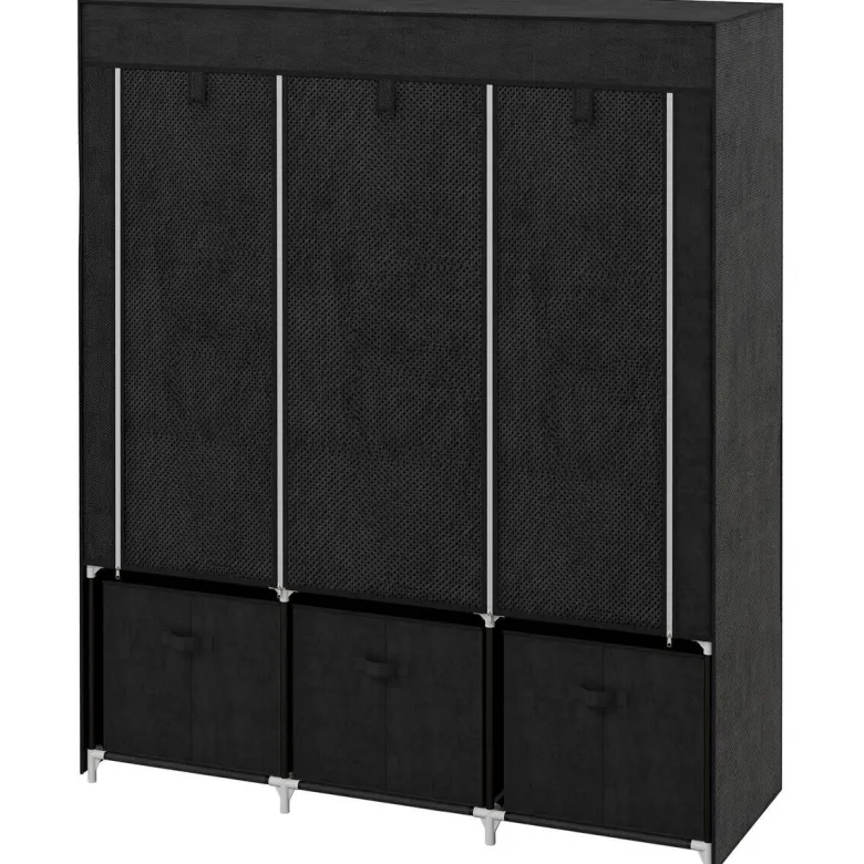 HOMCOM Kleiderschrank schwarz Polypropylen B/H/L: ca. 43x125x162,5 cm