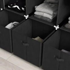 HOMCOM Kleiderschrank schwarz Polypropylen B/H/L: ca. 43x125x162,5 cm