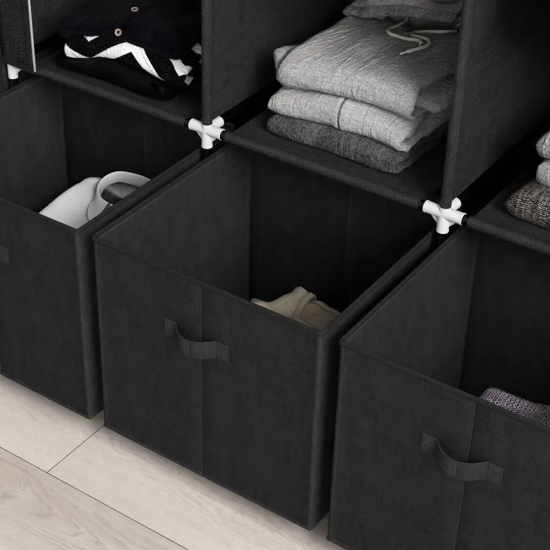 HOMCOM Kleiderschrank schwarz Polypropylen B/H/L: ca. 43x125x162,5 cm