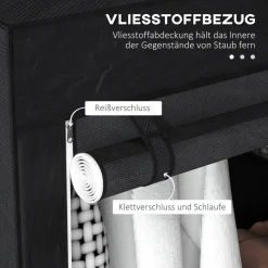 HOMCOM Kleiderschrank schwarz Polypropylen B/H/L: ca. 43x103x162,5 cm
