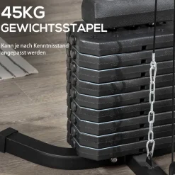 HOMCOM Kraftstation schwarz Stahl B/H/L: ca. 108x200x180 cm