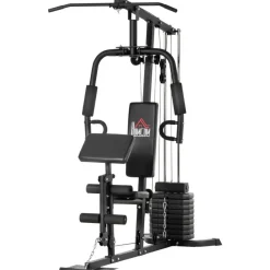 HOMCOM Kraftstation schwarz Stahl B/H/L: ca. 108x200x180 cm