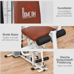 HOMCOM Kraftstation weiß Stahl B/H/L: ca. 110x210x150 cm