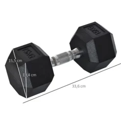 HOMCOM Kurzhantel schwarz Gummi B/H/T: ca. 15,5x10,4x15,5 cm