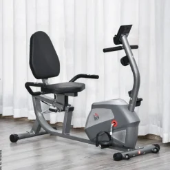 HOMCOM Liegeergometer grau Metall B/H/L: ca. 62,5x38x136 cm