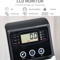 HOMCOM Liegeergometer grau Metall B/H/L: ca. 62,5x38x136 cm