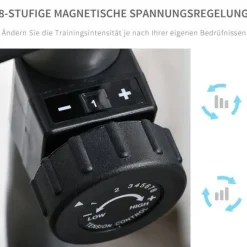 HOMCOM Liegeergometer grau Metall B/H/L: ca. 62,5x38x136 cm