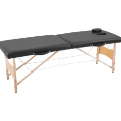 HOMCOM Massageliege schwarz Holz B/H/L: ca. 60x186x58 cm