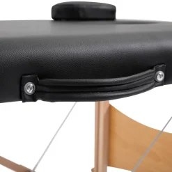 HOMCOM Massageliege schwarz Holz B/H/L: ca. 60x186x58 cm