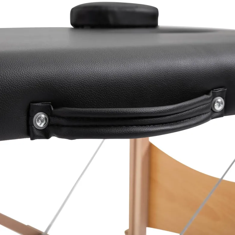 HOMCOM Massageliege schwarz Holz B/H/L: ca. 60x186x58 cm