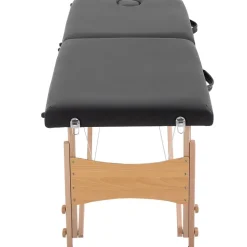 HOMCOM Massageliege schwarz Holz B/H/L: ca. 60x186x58 cm