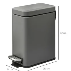 HOMCOM Mülleimer grau B/H/L: ca. 14x29,2x32 cm