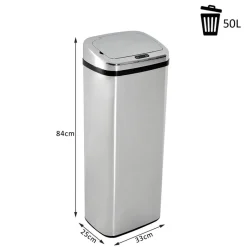 HOMCOM Mülleimer mit Sensor silber B/H/L: ca. 25x84x33 cm