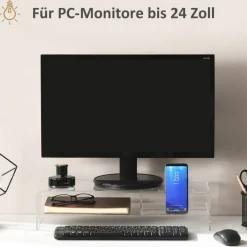 HOMCOM Monitorständer transparent