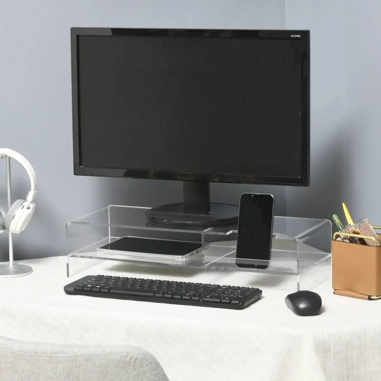 HOMCOM Monitorständer transparent