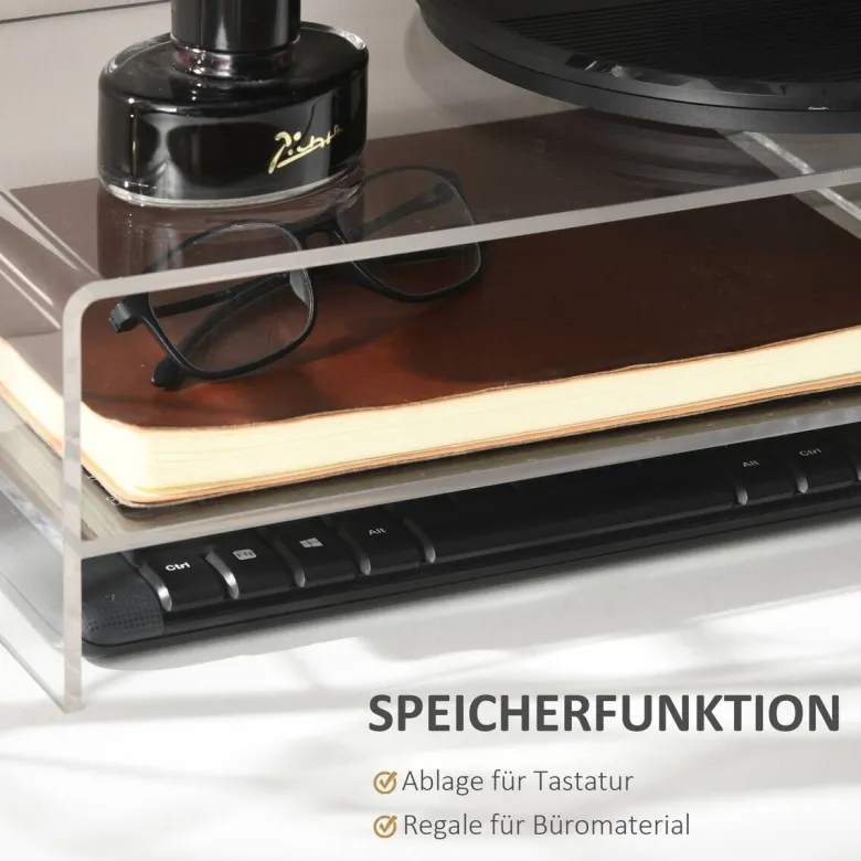HOMCOM Monitorständer transparent