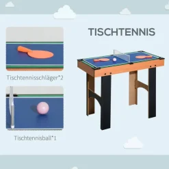 HOMCOM Multispieltisch schwarz MDF B/H/L: ca. 43x73x87 cm