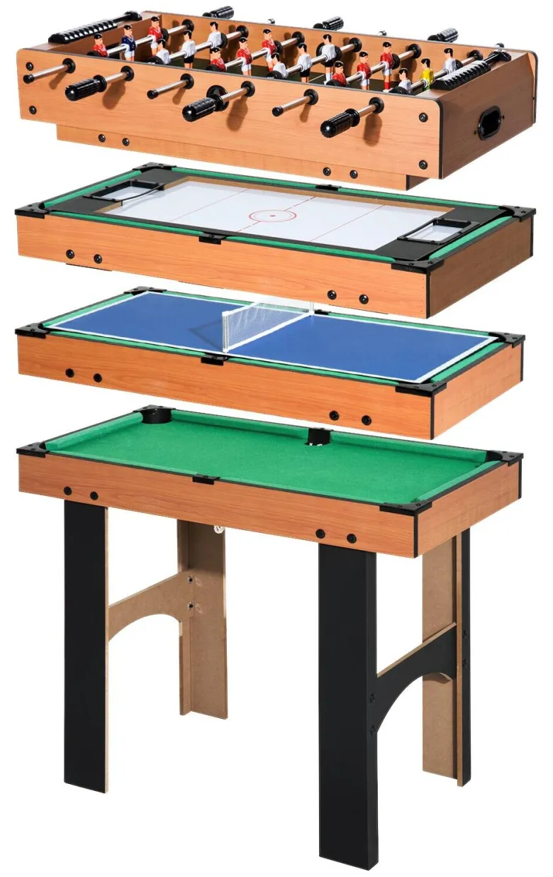 HOMCOM Multispieltisch schwarz MDF B/H/L: ca. 43x73x87 cm