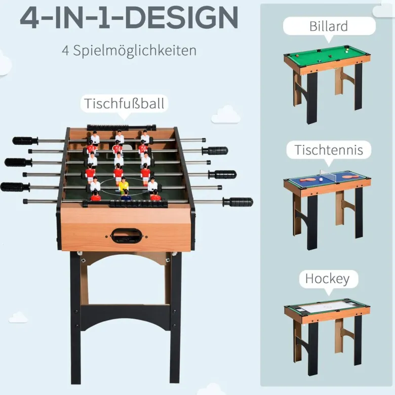 HOMCOM Multispieltisch schwarz MDF B/H/L: ca. 43x73x87 cm