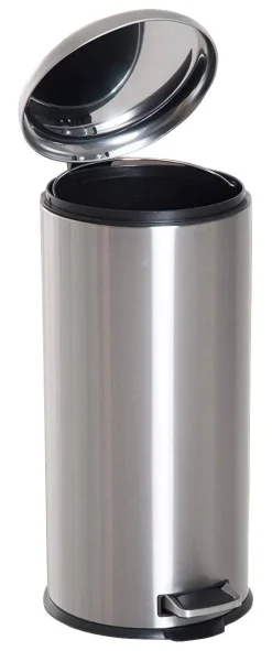 HOMCOM Pedal-Mülleimer silber H/D: ca. 62,9x29,2 cm