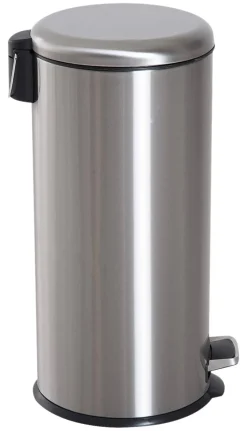 HOMCOM Pedal-Mülleimer silber H/D: ca. 62,9x29,2 cm