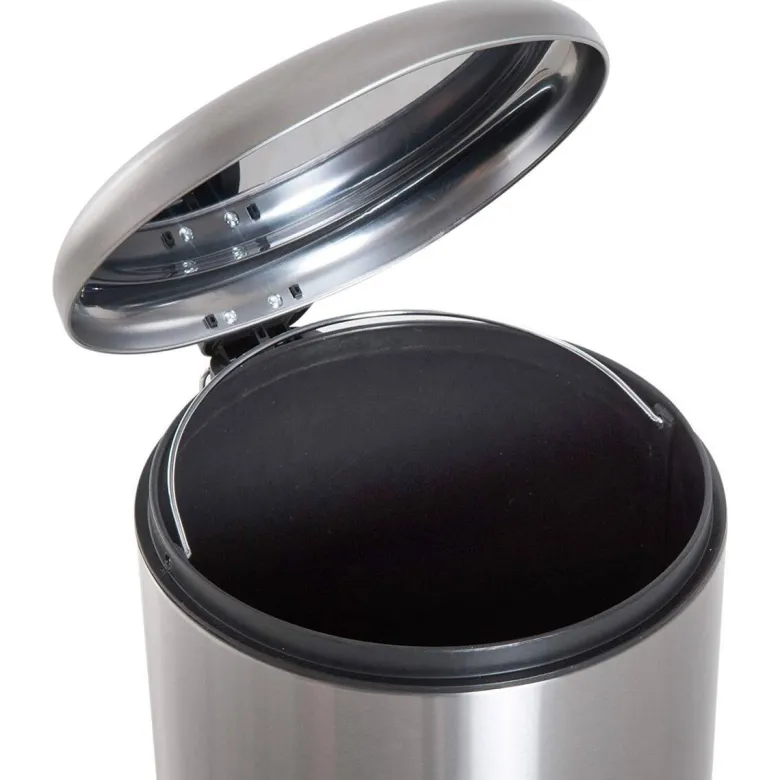 HOMCOM Pedal-Mülleimer silber H/D: ca. 62,9x29,2 cm