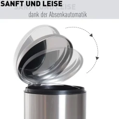 HOMCOM Pedal-Mülleimer silber H/D: ca. 62,9x29,2 cm